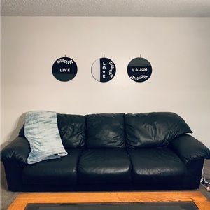 Live Love Laugh round wooden planks